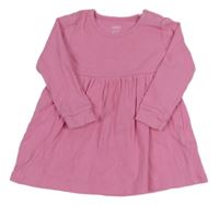 Růžové žebrované bavlněné šaty zn. M&S