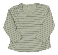 Světlezelené proužkované propínací triko TCM