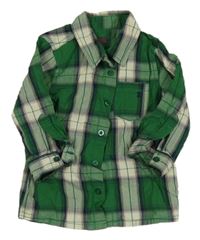 Zeleno-bílá kostkovaná košile Esprit