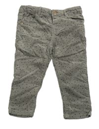 Béžové manšestrové kalhoty s hvězdičkami Zara