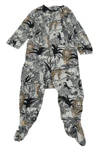 Bílo-černý overal se zvířátky Next