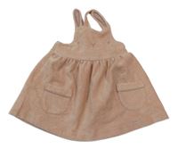 Světlerůžové sametové žebrované šaty s králíčkem Next 