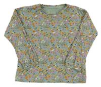 Světlemodré kytičkované triko Matalan 