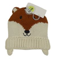 Nové - Smetanovo-rezavá pletená podšitá čepice s ličkou Hema