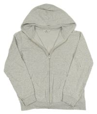 Šedá melírovaná propínací mikina s kapucí H&M