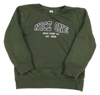 Khaki mikina s nápisem Topolino