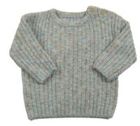 Světlemodro-barevný melírovaný žebrovaný svetr George