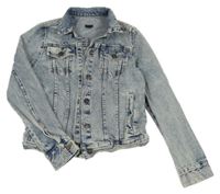 Světlemodrá riflová crop bunda Kiabi