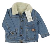 Nové - Modrá riflová zateplená bunda F&F