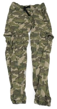 Army plátěné cargo kalhoty s kapsami F&F