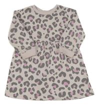 Světlerůžovo-šedé vzorované teplákové šaty Matalan