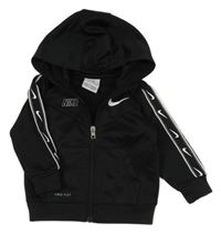 Černá propínací sportovní funkční mikina s logem a kapucí Nike