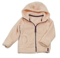 Broskvová plyšová propínací mikina s kapucí Decathlon