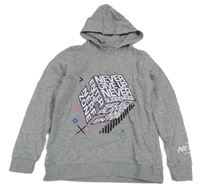 Šedá melírovaná mikina Nerf s kapucí 