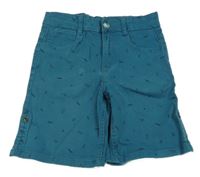 Tmavozelené riflové kraťasy s kaktusy Sergent Major