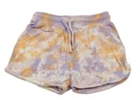 Lila-oranžové batikované teplákové kraťasy Next 