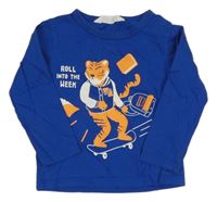 Safírové triko s tygrem H&M