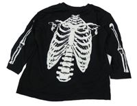 Černé triko s kostlivcem zn F&F