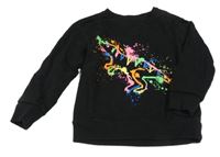 Černá mikina s dinosaurem Next