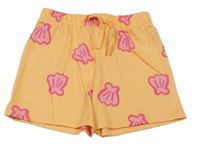 Oranžové bavlněné kraťasy s mušličkami George 
