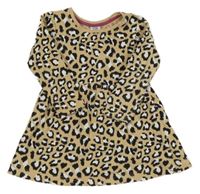 Béžovo-černé vzrované bavlněné šaty Kiki&Koko