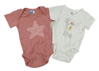 2x Starorůžové + bílé body s medvídkem Pú