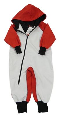 Nové - Bílo-červená softshellová kombinéza s kapucí IELM