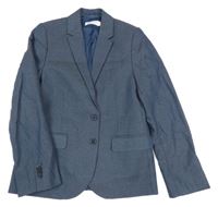 Tmavomodré melírované společenské sako H&M