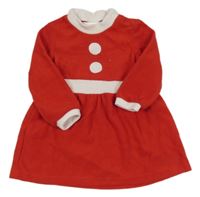 Červeno-bílé fleecové vánoční šaty H&M