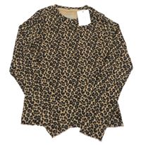 Nové - světlehnědo-černo-tmavošedo-hnědé vzorované žebrované triko M&S