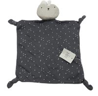 Nové - tmavošedý bavlněný/plyšový usínáček s hvězdičkami a zajíčkem George