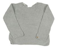 Světlešedý melírovaný svetr ZARA