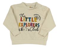 Světlebéžová mikina s nápisy a stromečky zn. marloweville