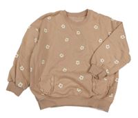 Pudrová mikina s květy George