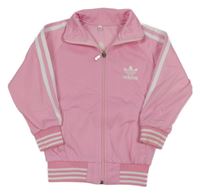 Růžovo-bílá propínací sportovní mikina Adidas