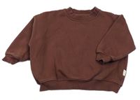 Čokoládová teplá oversize mikina ZARA