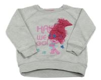 Světlešedá melírovaná mikina s Trolls RESERVED