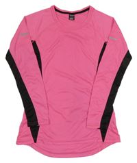 Křiklavě růžovo-černé sportovní triko X-MAIL