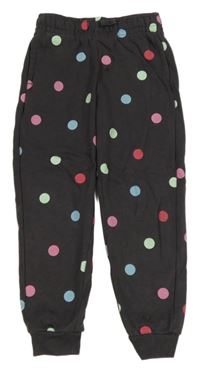 Tmavošedo-barevné puntíkaté tepláky George