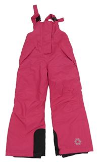 Tmavorůžovo-černé šusťákové funkční zimní laclové oteplovačky s vločkami crivit