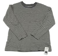 Nové - tmavošedo-bílé pruhované/vzorované triko St. Bernard