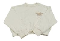 Smetanová crop mikina s nápisy F&F