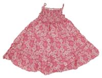 Růžovo-bílé květované letní šaty Topolino