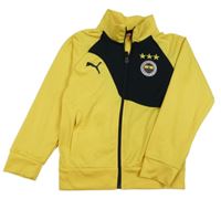 Žluto-černá propínací sportovní fotbalová mikina se znakem PUMA