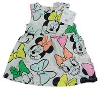 Smetanové bavlněné šaty s Minnie Disney