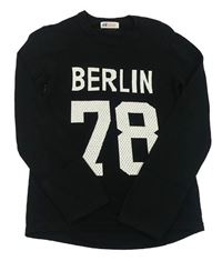 Černý svetr s nápisem a číslem H&M