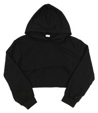 Černá crop mikina s kapucí