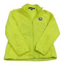 Neonově žlutá fleecová propínací mikina s nášivkou