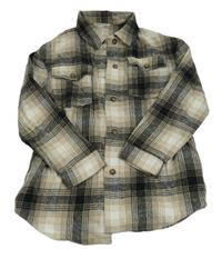 Černo-béžovo-hnědá kostkovaná košilová bunda zn. Shein