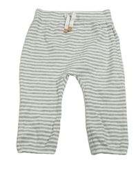 Šedo-bílé pruhované žebrované tepláky George